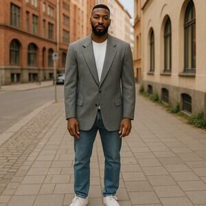 Brookford Classics Gray Blazer, Camel Hair Blend, Men's, Made in USA